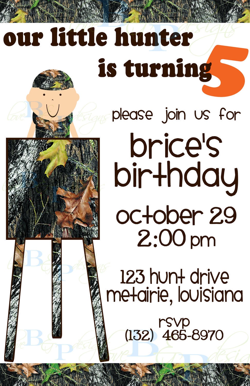 Our Little Hunter (Mossy Oak Camo) - Birthday Invitation