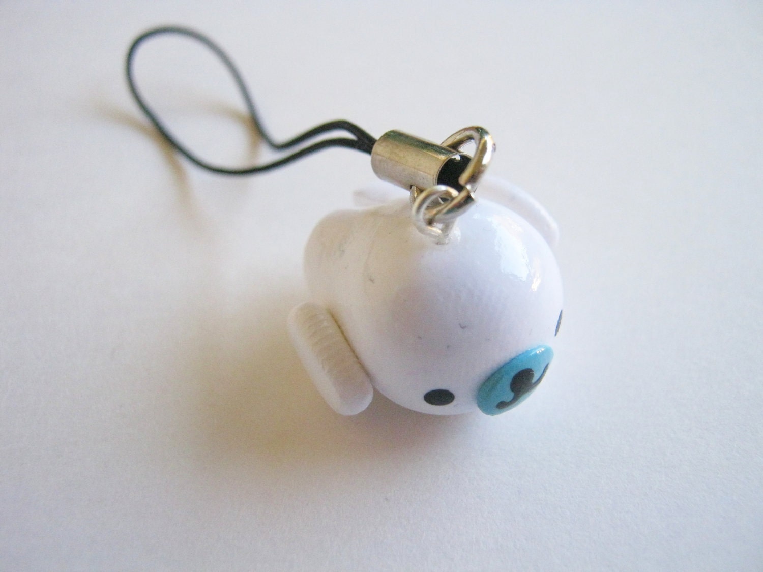 Cute White Mamegoma Seal Cell Phone Charm