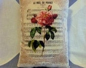 French Rose -  Vintage Style Cushion  Pillow