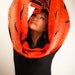 Hand Painted Silk Scarf in Orange and Black - Long Silk Scarf - Orange Silk Scarf - Muffler - Scarfs - Hand Dyed Silk - Gifts For Women
