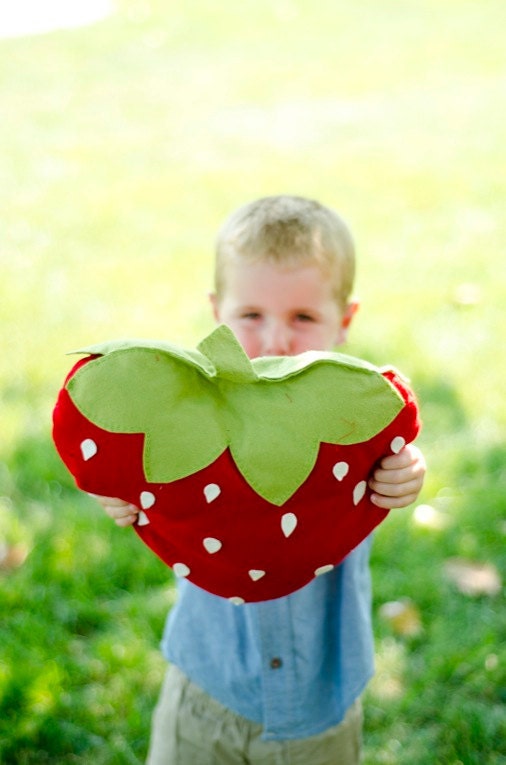 Felt Strawberry Picnic Pillow DIY PDF Pattern