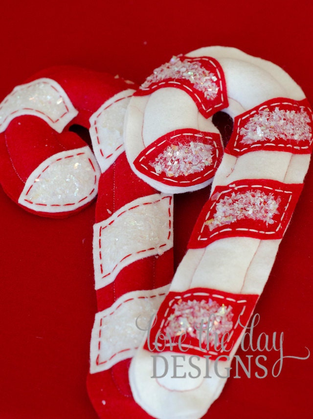 Felt Candy Cane Decoration PDF Pattern