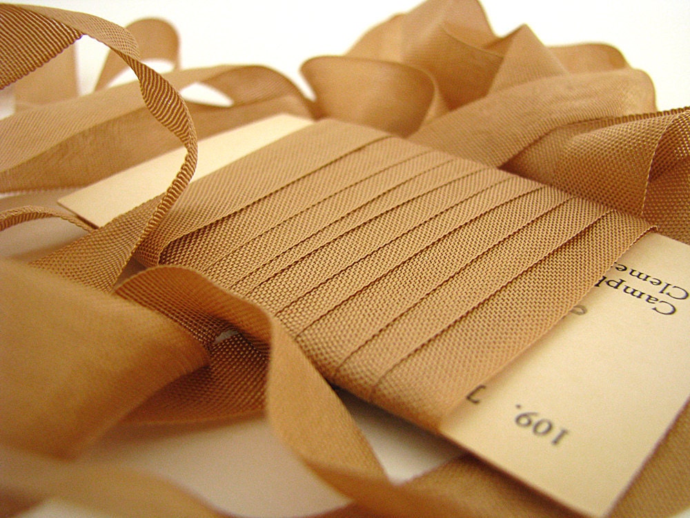 Neutral Collection Seam Binding with Vintage Flash Card - 15 yards - White, Cream, Grey, Brown and Kraft