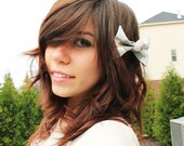 Portal Companion Cube Hand Painted Canvas Bow Valve - Hair Clip - Hair accessory