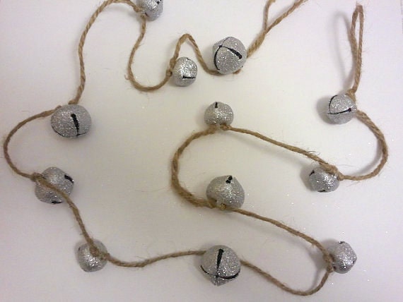 Rustic Glitter Jingle Bell Garland