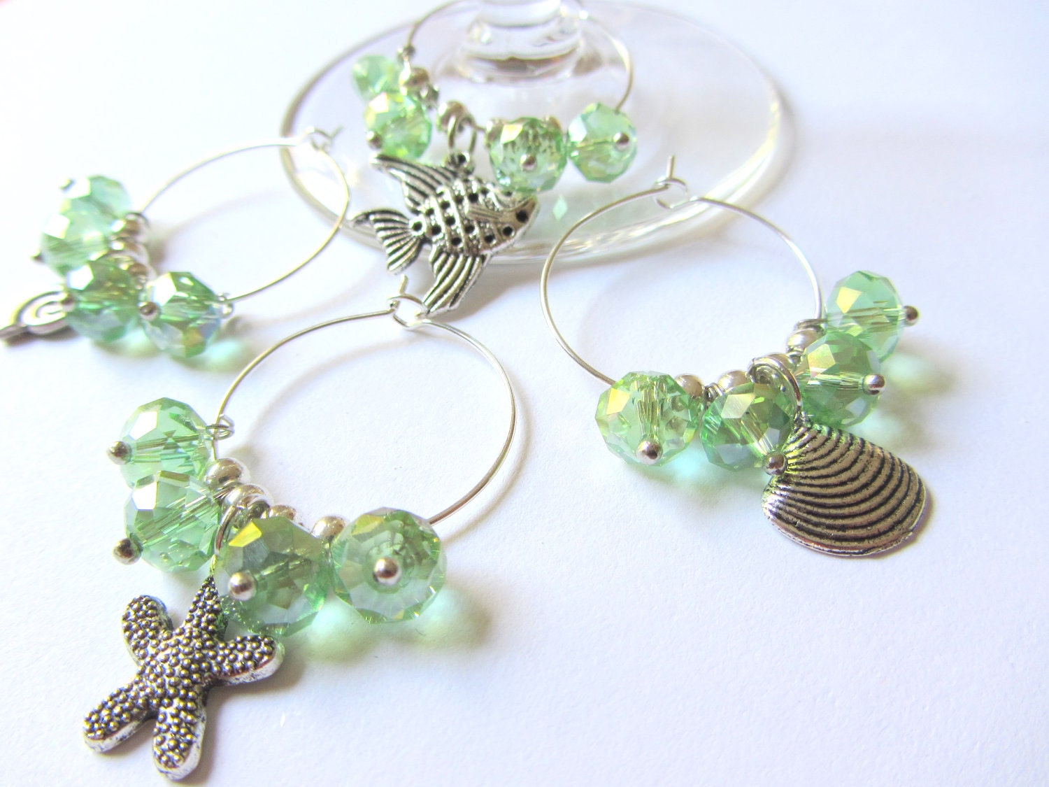 Beach Decor Wine Charms