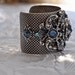 Bridal Cuff Bracelet,Vintage Style Cuff Bracelet,Swarovski Crystal MONTANA Cuff Bracelet,Antique Silver,Victorian Style Cuff,Art Deco