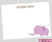 Lavender Elephant Children's Stationery- Printable
