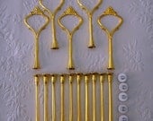 5 x Sets Cake Stand Handle 3 Tier Gold Crown Centre Fitting / Hardware / High Tea
