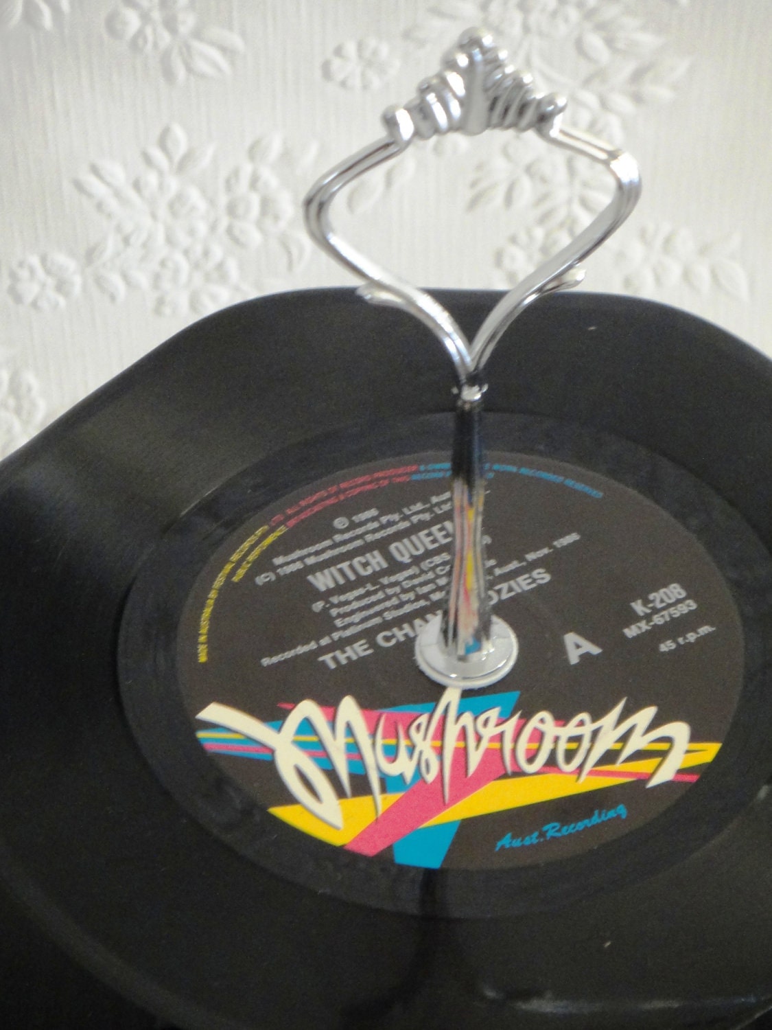 3 Tier Cup Cake Stand Vintage Retro Vinyl Record Rockabilly Wedding / Rock n Roll / Kitchen / Witch Queen