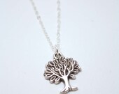 little tree necklace - woodland tree simple antique silver - everyday necklace - silver tree necklace - matching earrings available