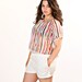 white cotton shorts with elastic rubber-band belt. size 12, waist up to 32 inches