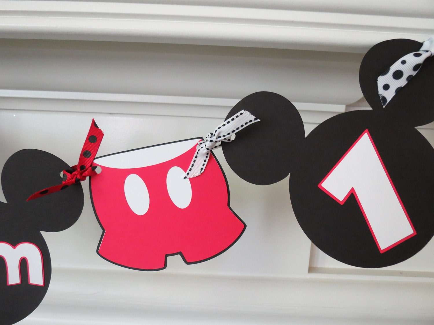 Mickey Mouse Highchair Banner-"I am 1"