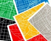 Custom City Map Art Print / Digital Print Wall Poster / Choose your City & Color / 8x10