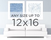 12x16" Map Art Print: Any city and color in the shop