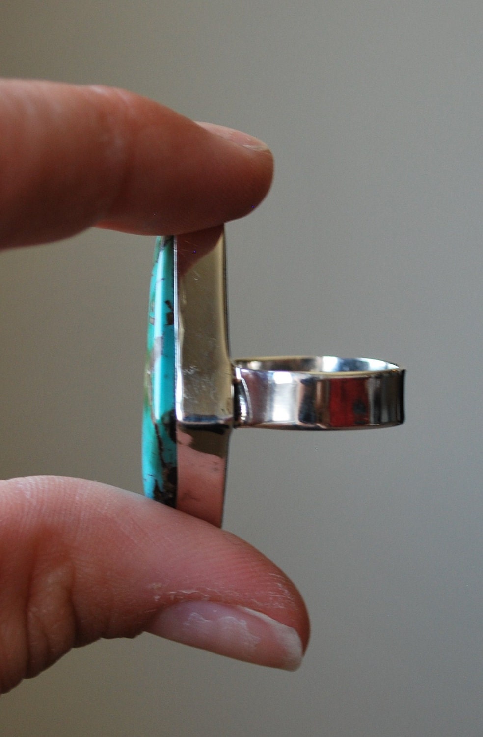 Abstract Turquoise Ring: Size 7