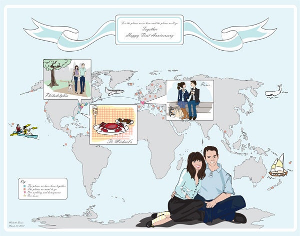 Custom Anniversary Gift, Celebrating your world