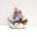 Plush Dog Softie Stuffed Toy Pocket pal light gray grey ,minimalist , neutral , natural , eco friendly