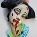 Zombie Geisha upcycled ceramic bust