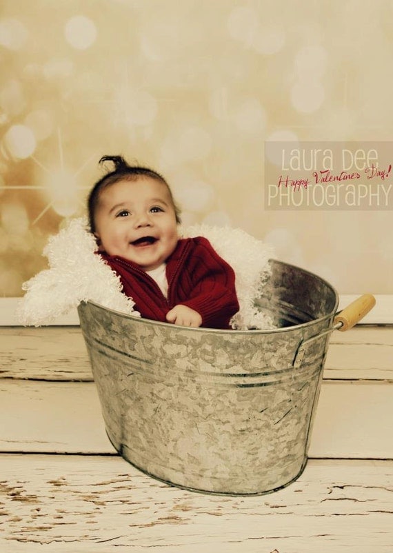 4' x 4'  GOLD GLITTER HOLIDAY Vinyl Backdrop for Children, Babies Bokeh