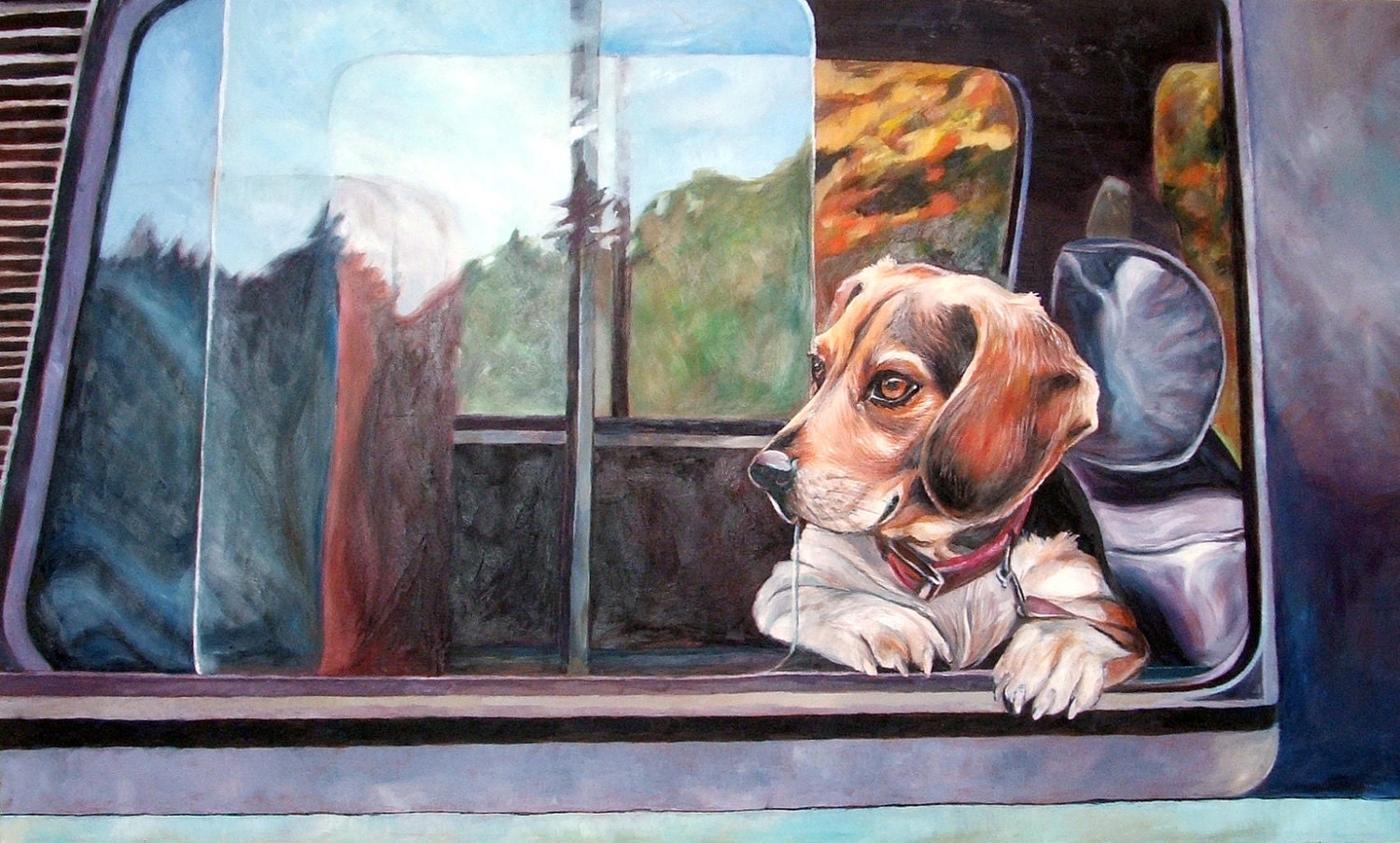 Custom Pet Portrait Oil Painting - Beagle - Excellent Gift Idea -11x14