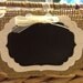 Burlap Chalkboard Tags / Labels - Fancy - Small size - Set of 6 - wedding, place card, gift tag, name tag