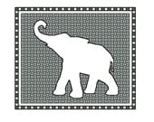 Blackwork Elephant, cross stitch animal patterns PDF, elephants