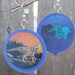 holographic 90s dinosaur POG earrings: brachylophosaurus and triceratops