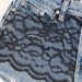 Black Lace Shorts, Handmade, Vintage Distressed High Waisted Denim, Upcycled W