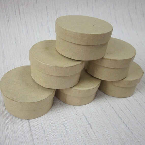 6 Plain Card Round Gift Boxes by PaperSpill on Etsy