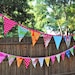 Fabric mini pennant banner bunting, Birthday party decoration, Michael Miller's Gypsy Bandana, photo prop