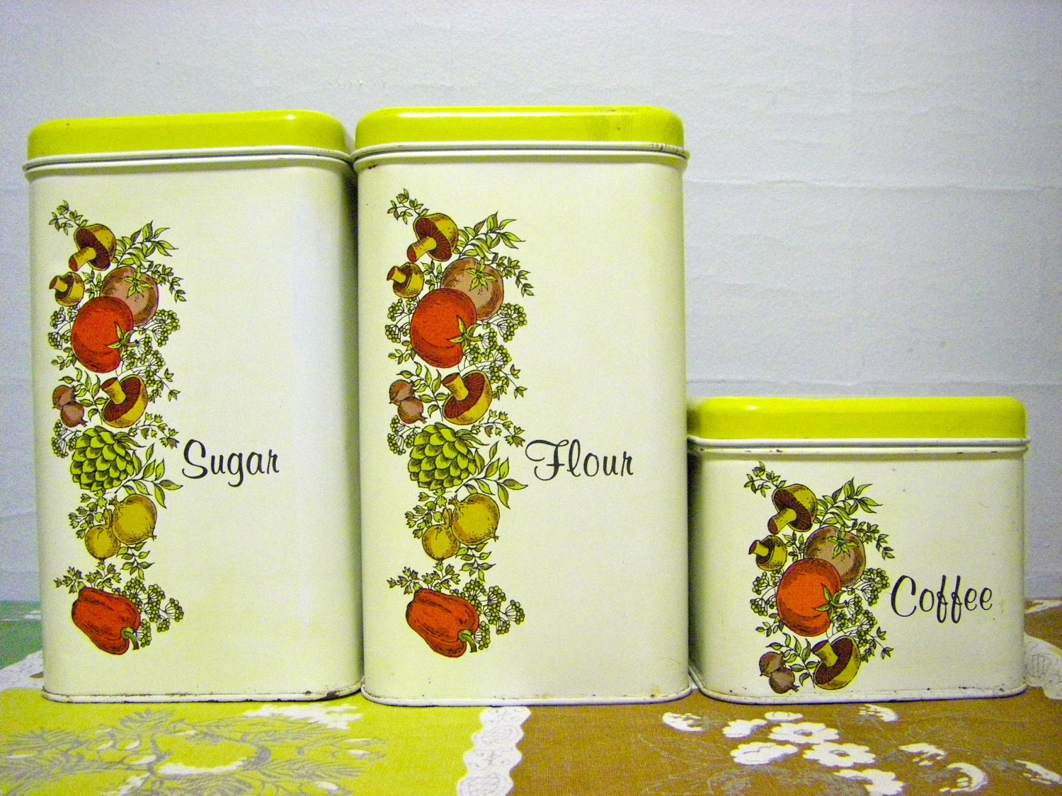 Retro Metal Kitchen Canisters