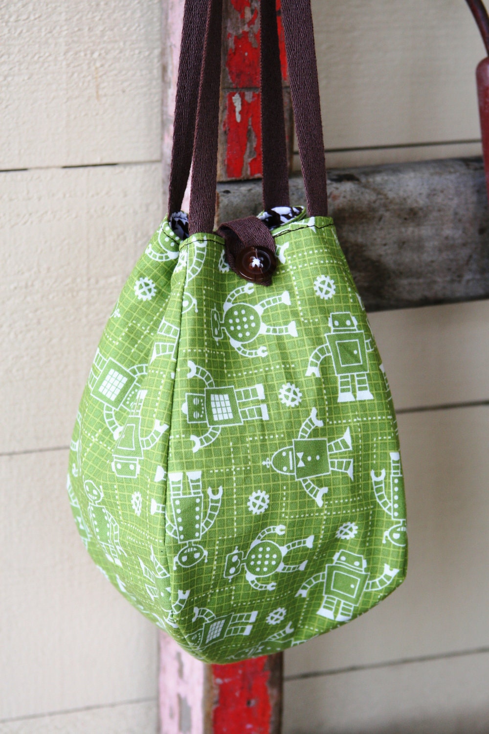 Knitting Project Bag / Crochet Project Bag / Lantern Bag / Knitting Bag / Lunch Bag - Small - RoBos