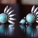 South Western Navajo Inspired Cuff Links - Native American Indian Mens Gifts - Turquoise Cufflinks - Blue Cufflink - Gifts for Men