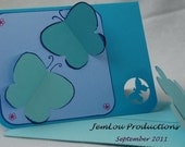Blue 3D Butterflies Card