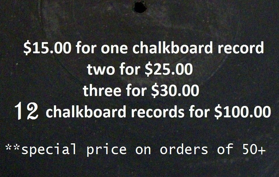 TEACHERS Chalkboard Records RePurposed ReUsed ReCycle Chalkboard Vinyl