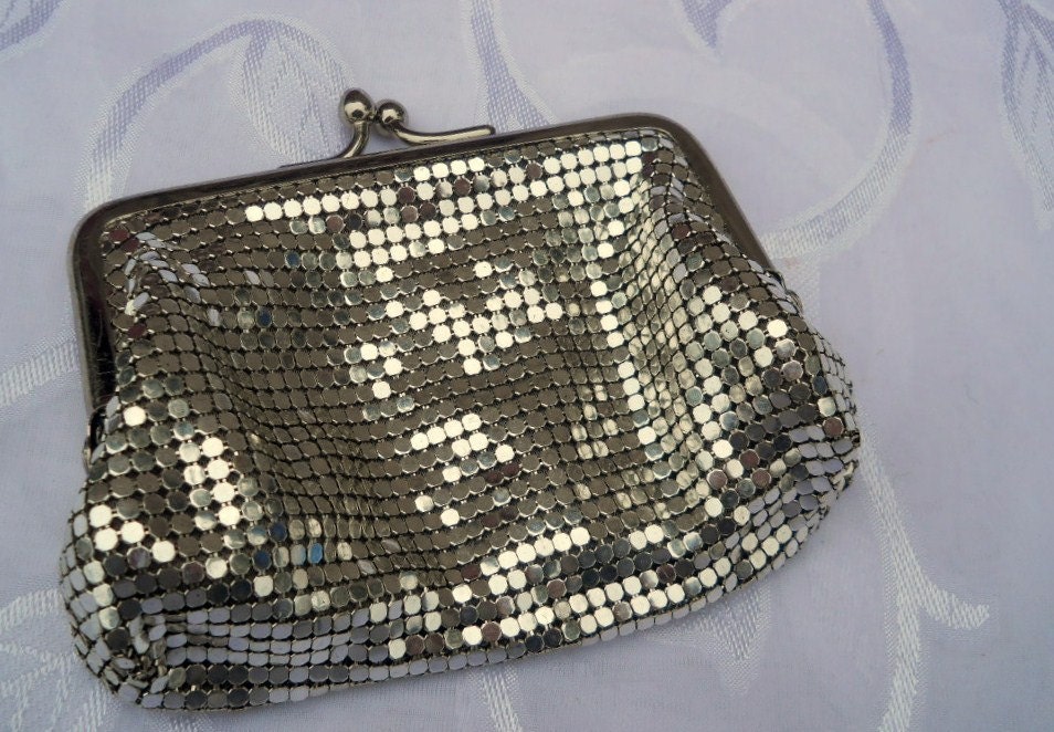 SALE Whiting and Davis Silver change purse collectible