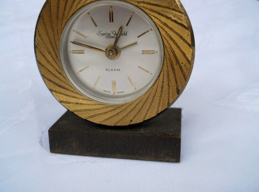 Swiza Sheffield Swiss Made Alarm Art Deco clock Steam Punk Retro Decor