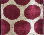 Yuner / Silk Velvet, uzbek ikat fabric, 1 yard,K168B
