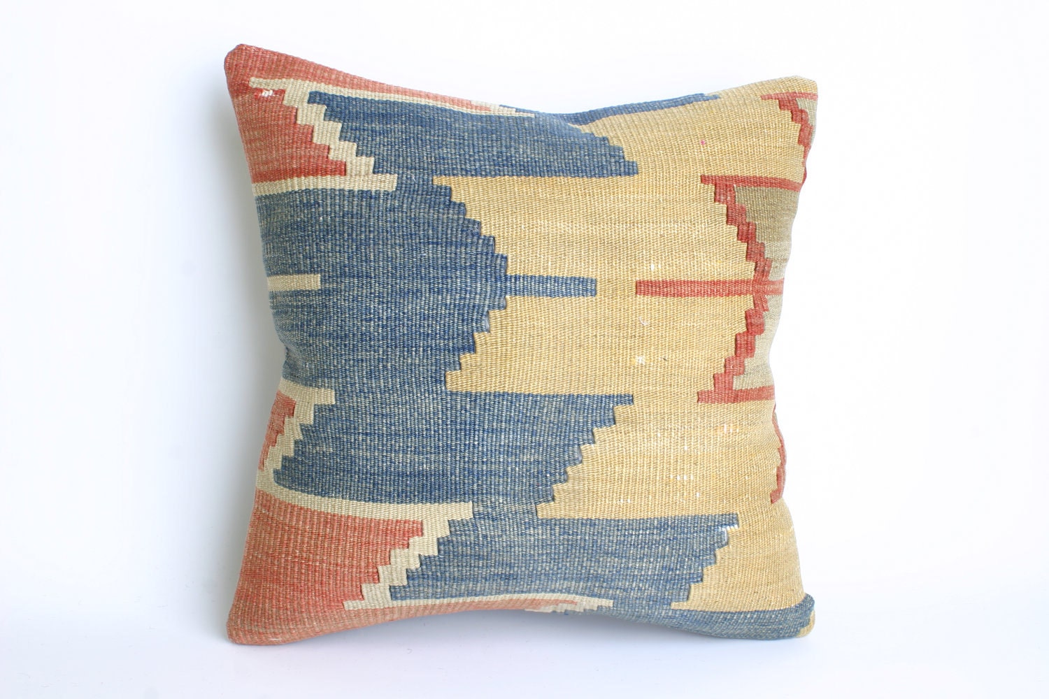FAST Shipment with FEDEX (1-3 Days) Yuner/Turks Handmade Kilim Pillow Case , Decorative modern Pillow- 16x16 inch