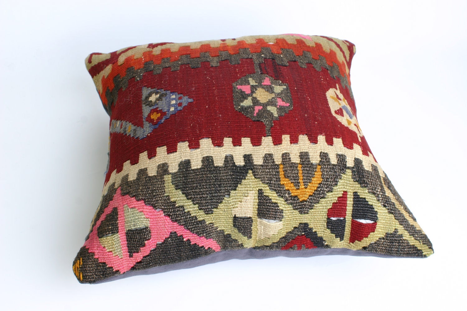 Turks Handmade Kilim Pillow Case -16X16