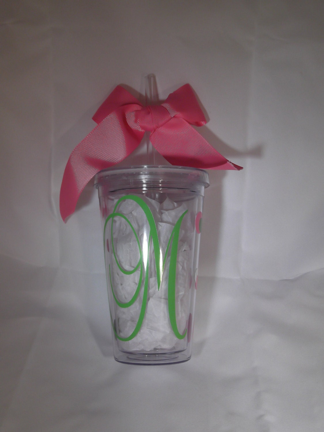PREPPY 16 ounce acrylic Tumbler  with straw and lid, personalized just for you :)