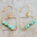 Square earrings (Intersect series) - gold earrings - chrysoprase and pyrite earrings - gold jewelry - Geometric