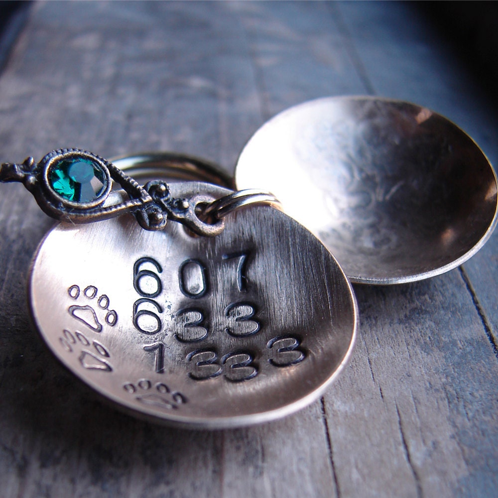 Pet Tag, Custom Dog Tag, Pet ID Tag, Dog Tag, Oyster Locket with Surprise Bling for Dogs or Cats