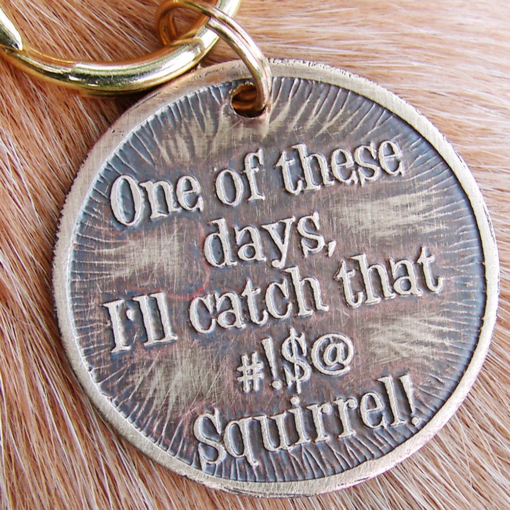 Pet Tag, Squirrel, Custom Etched Pet ID Tag