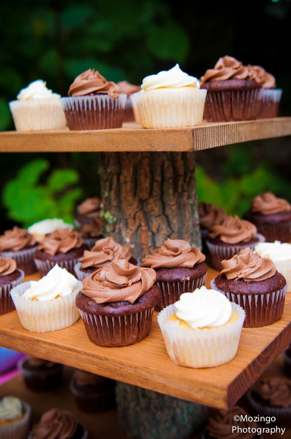 Cupcake Stand Rustic Wedding Log Slice