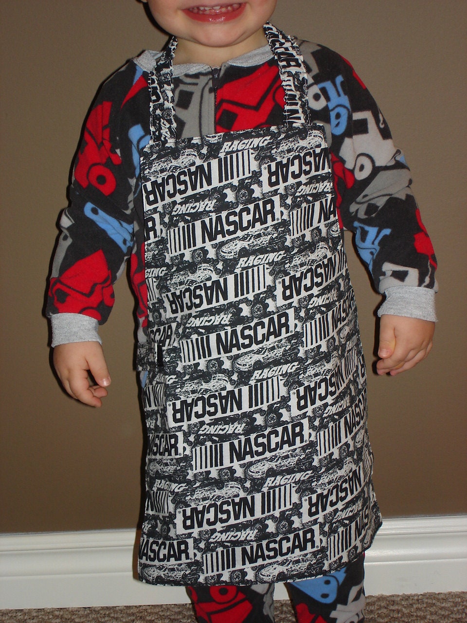 Toddler apron art smock Nascar