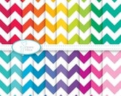 Chevron Paper Pack Scrapbooking Paper Instant Download