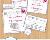 Airmail Wedding Invitation Kit Printable Deposit
