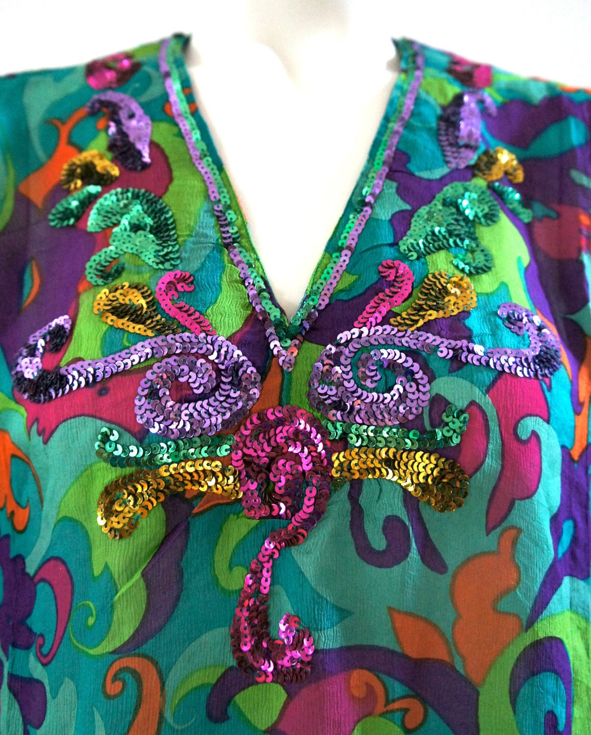 Multi-color EXOTIC Coverup with Embellished Hand Made Design-SMALL